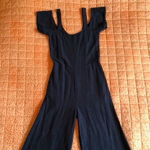 Bobi wide-leg calf height jumpsuit (size XS) NAVY